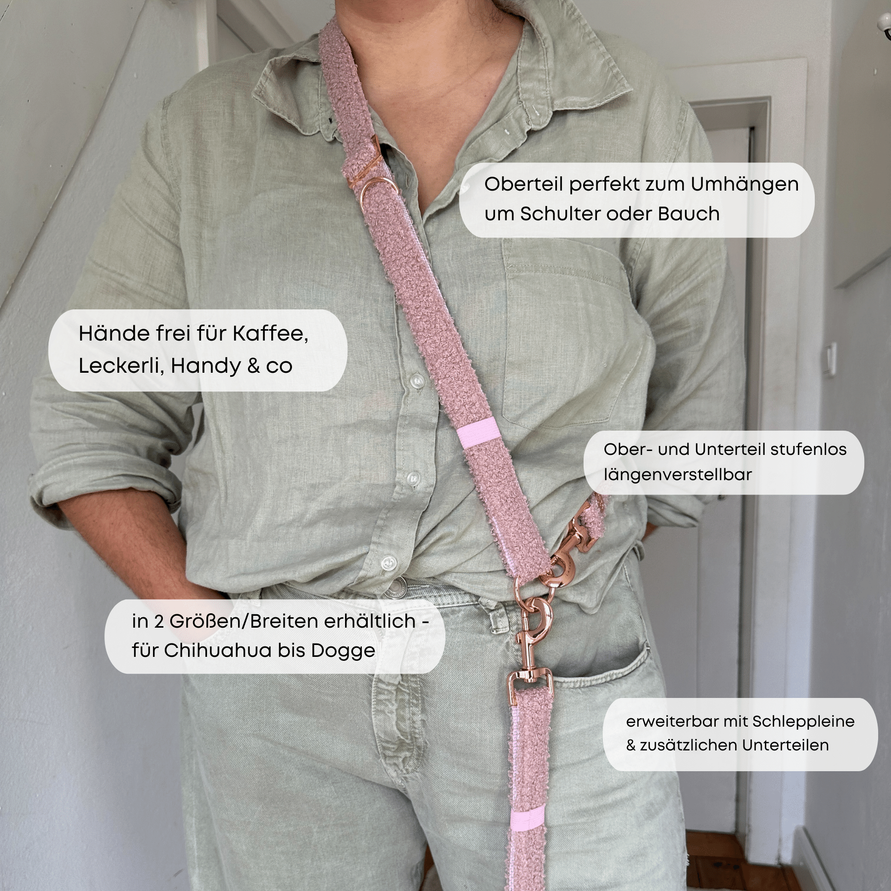 ESSENTIAL Leine TEDDY blush