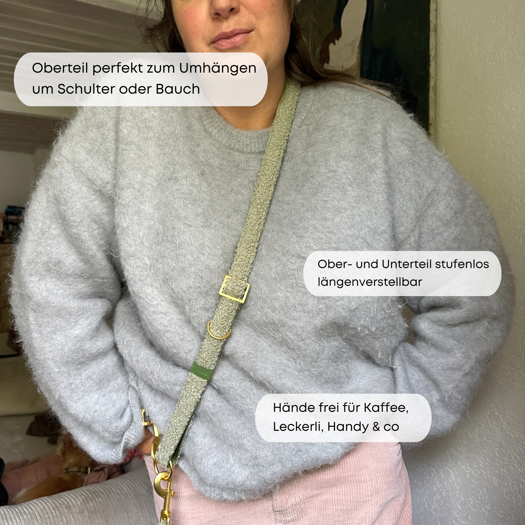 ESSENTIAL Leine TEDDY olive