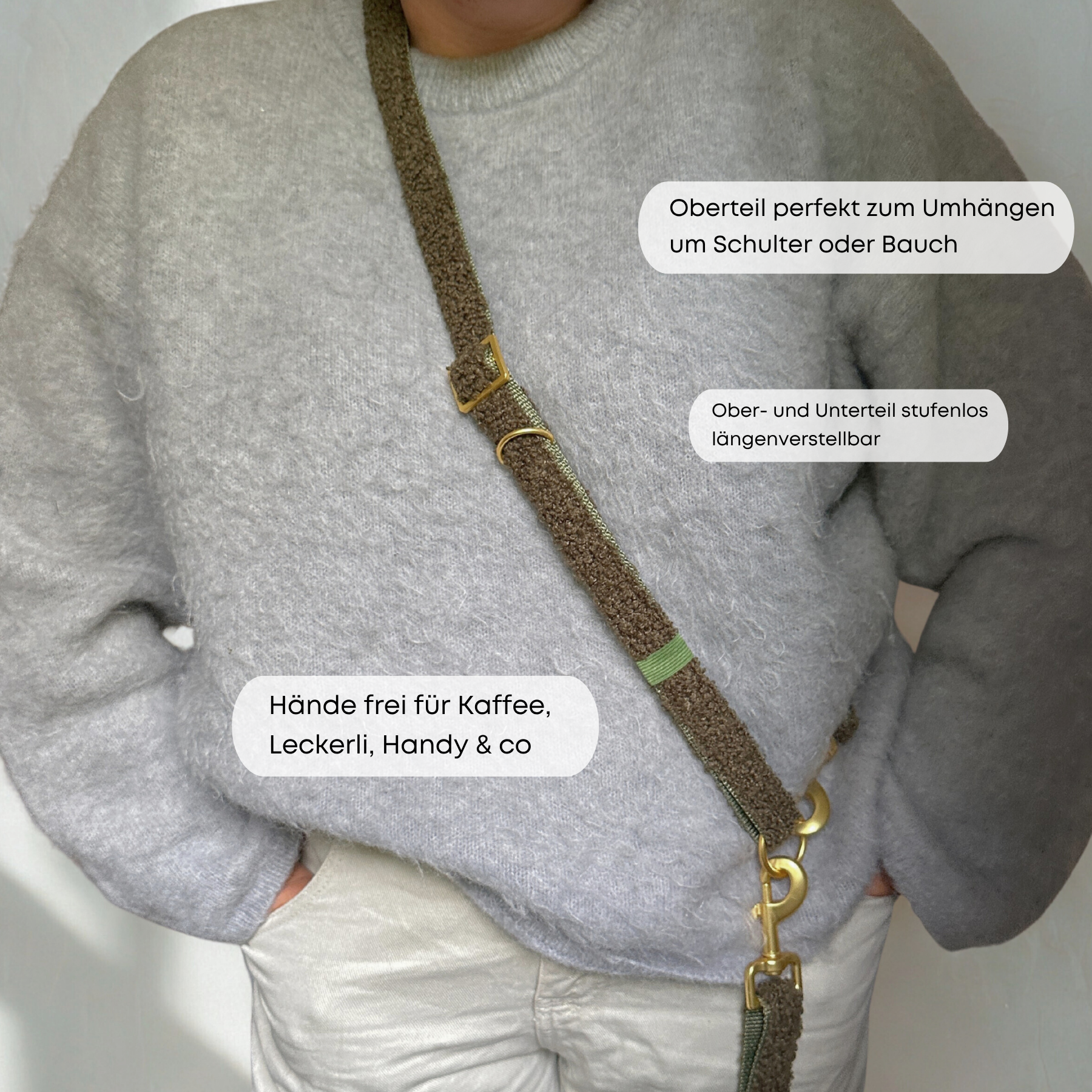 ESSENTIAL Leine TEDDY moss