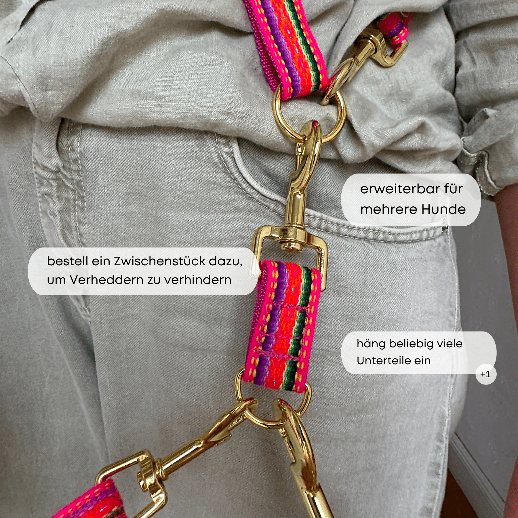 ESSENTIAL additional leash IBIZA pink