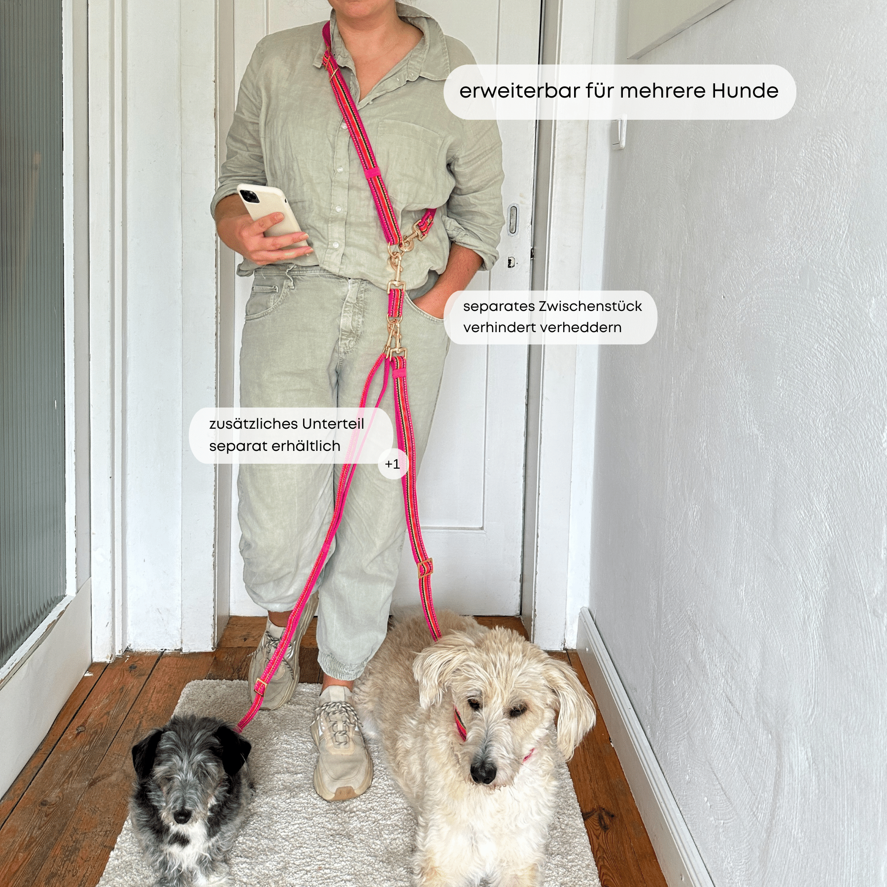 ESSENTIAL additional leash IBIZA pink