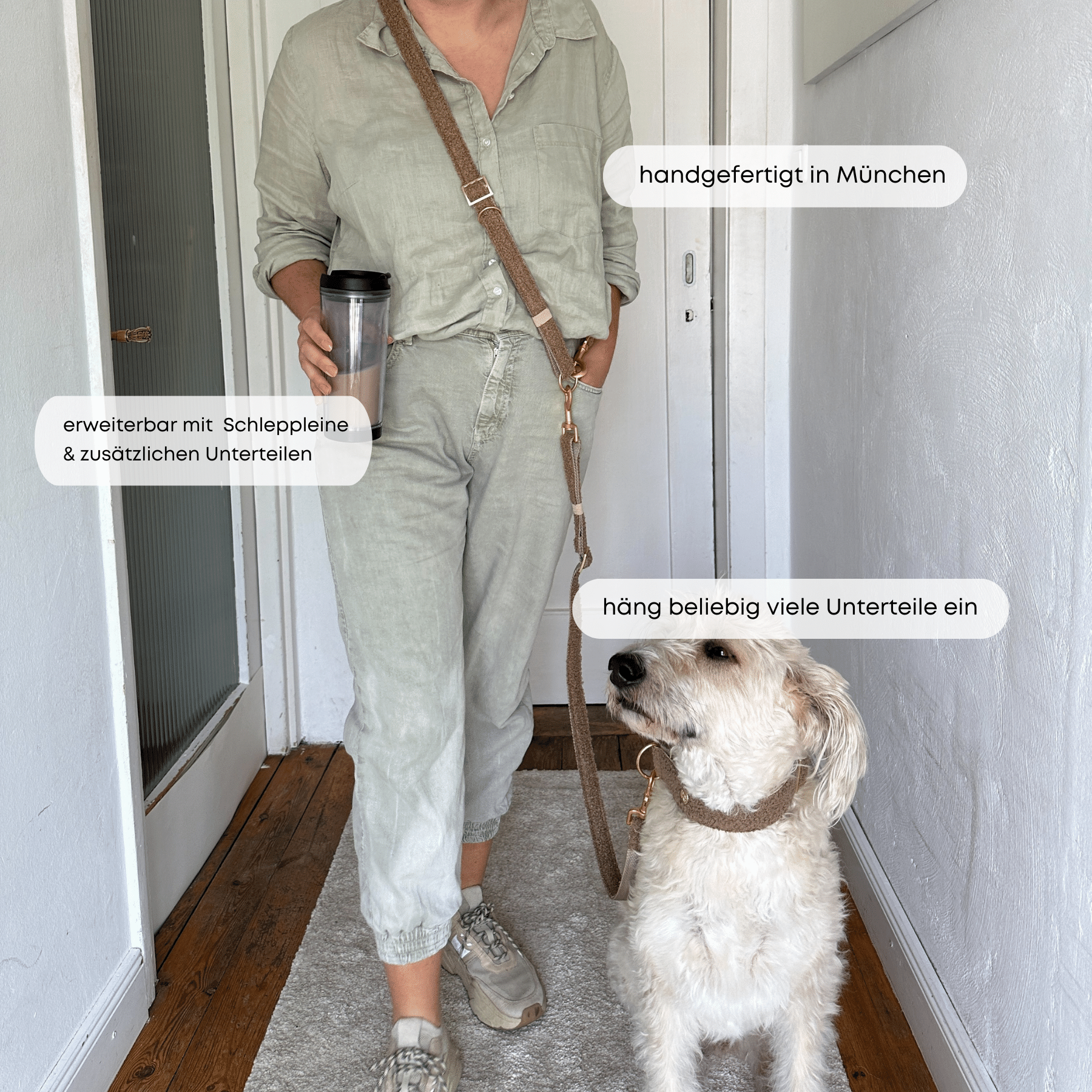 ESSENTIAL leash TEDDY tan