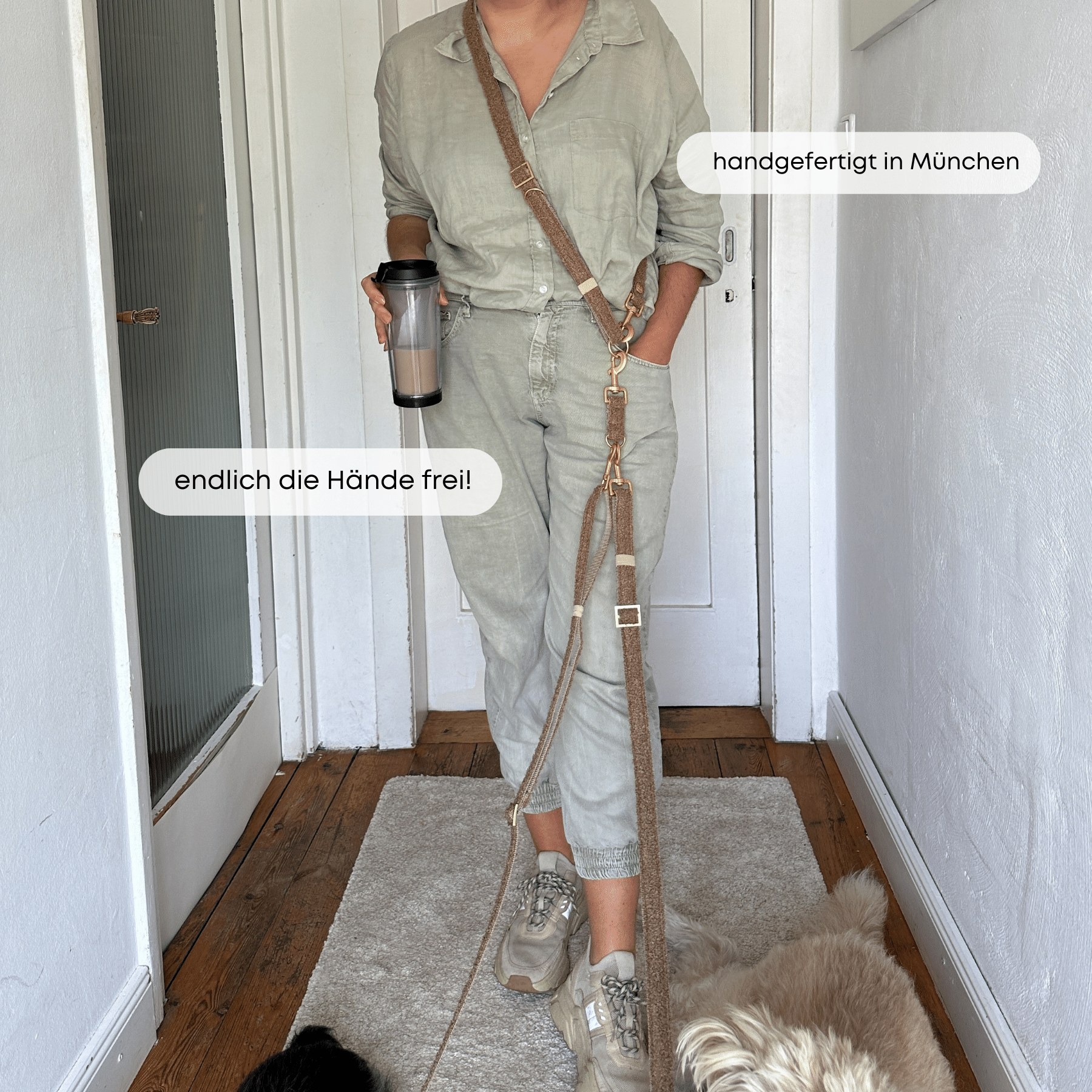 ESSENTIAL leash TEDDY tan