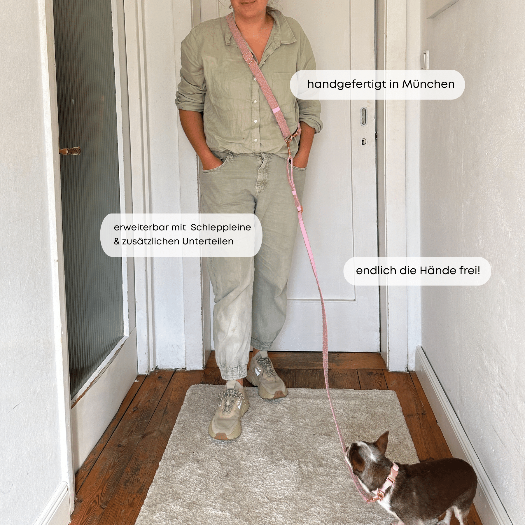 ESSENTIAL leash TEDDY blush