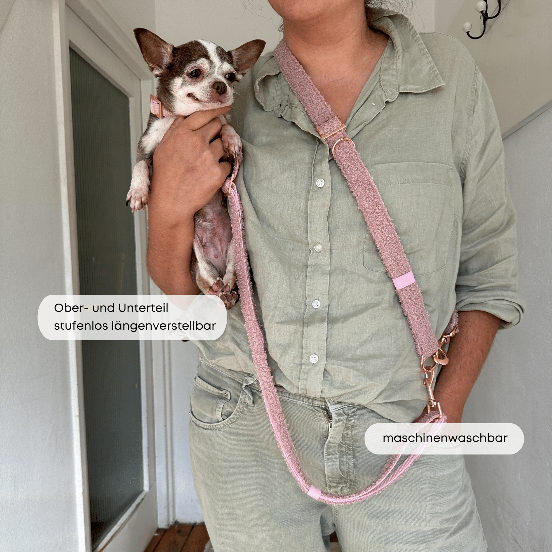 ESSENTIAL leash TEDDY blush