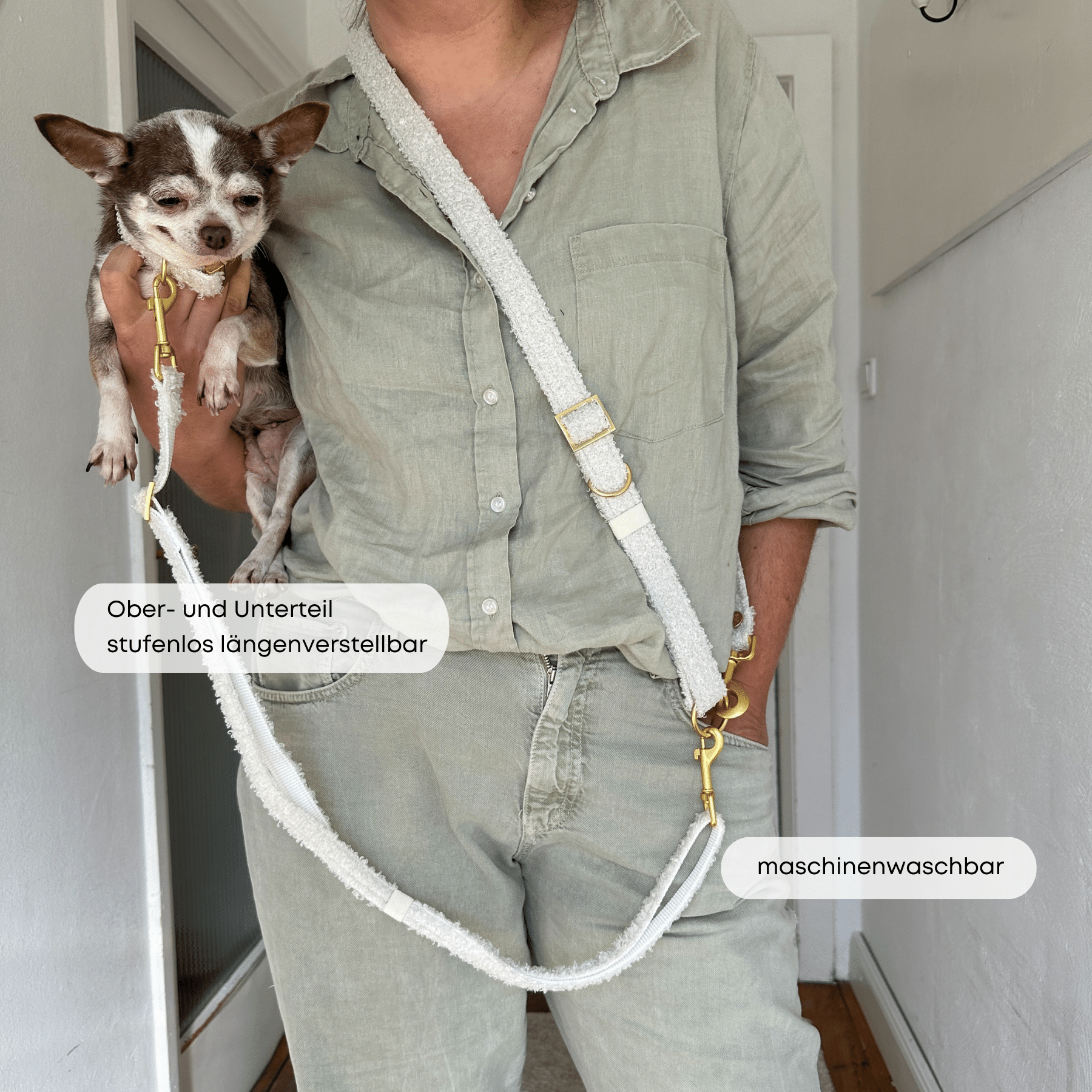 ESSENTIAL leash TEDDY cream