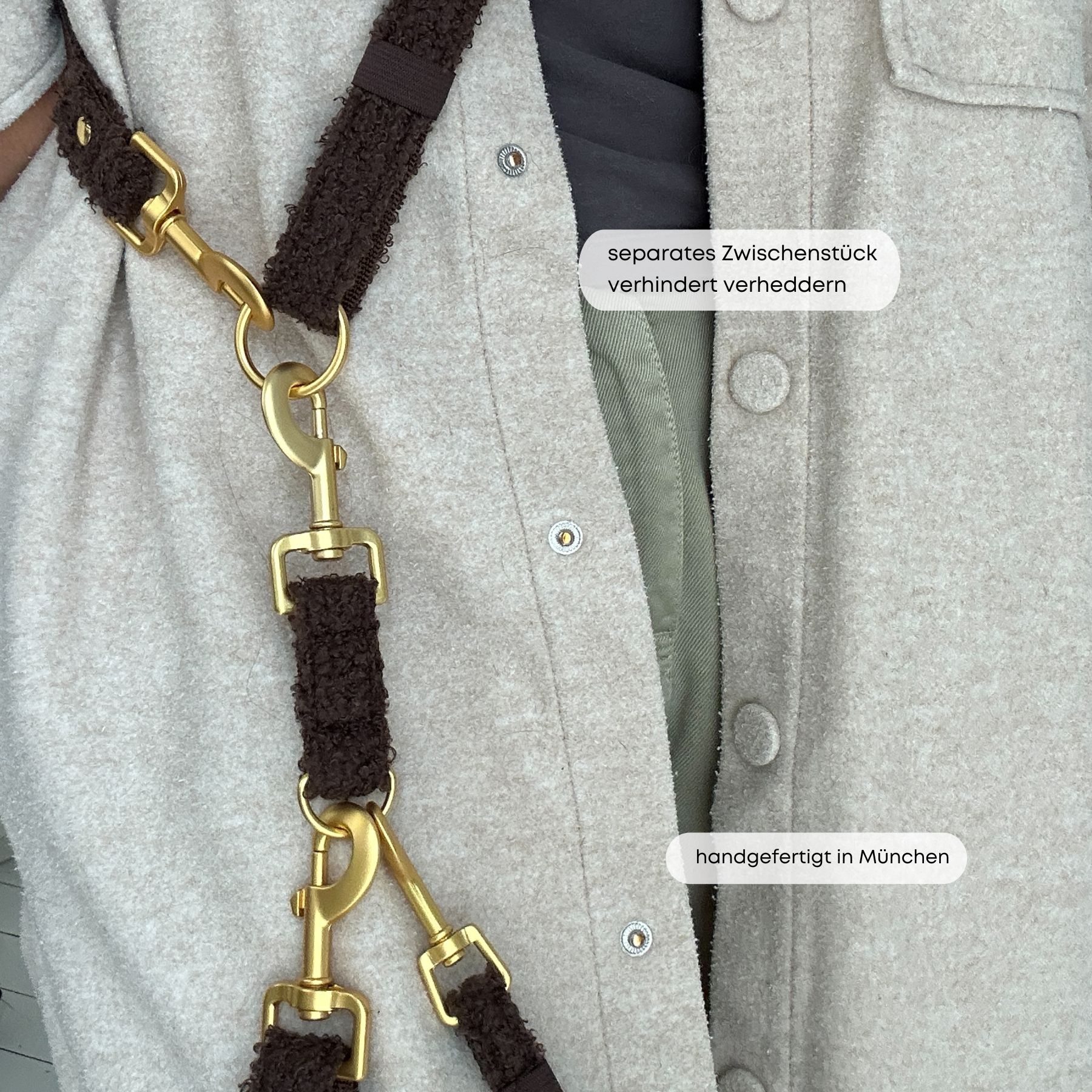 ESSENTIAL additional leash TEDDY caramel