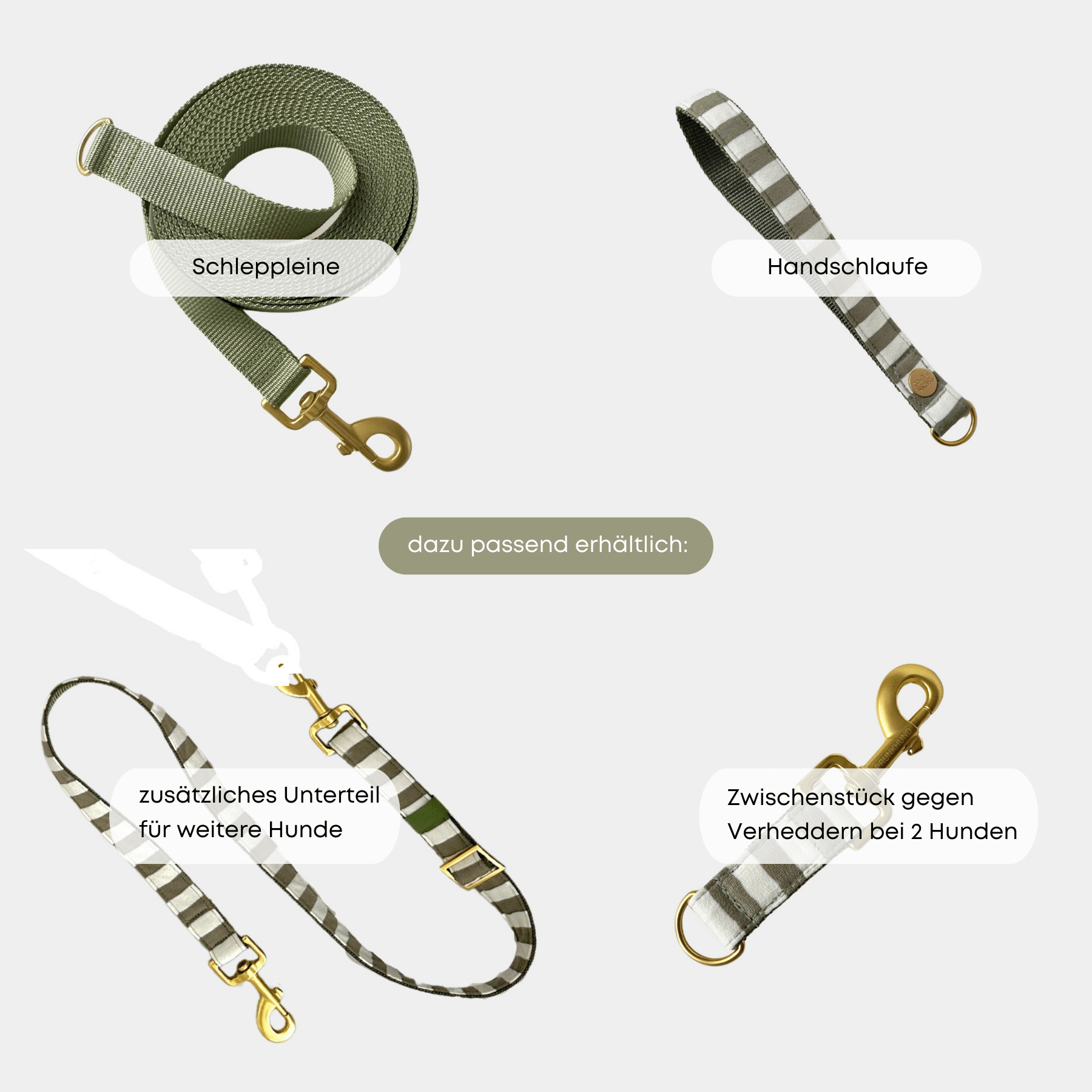 ESSENTIAL leash LIDO olive