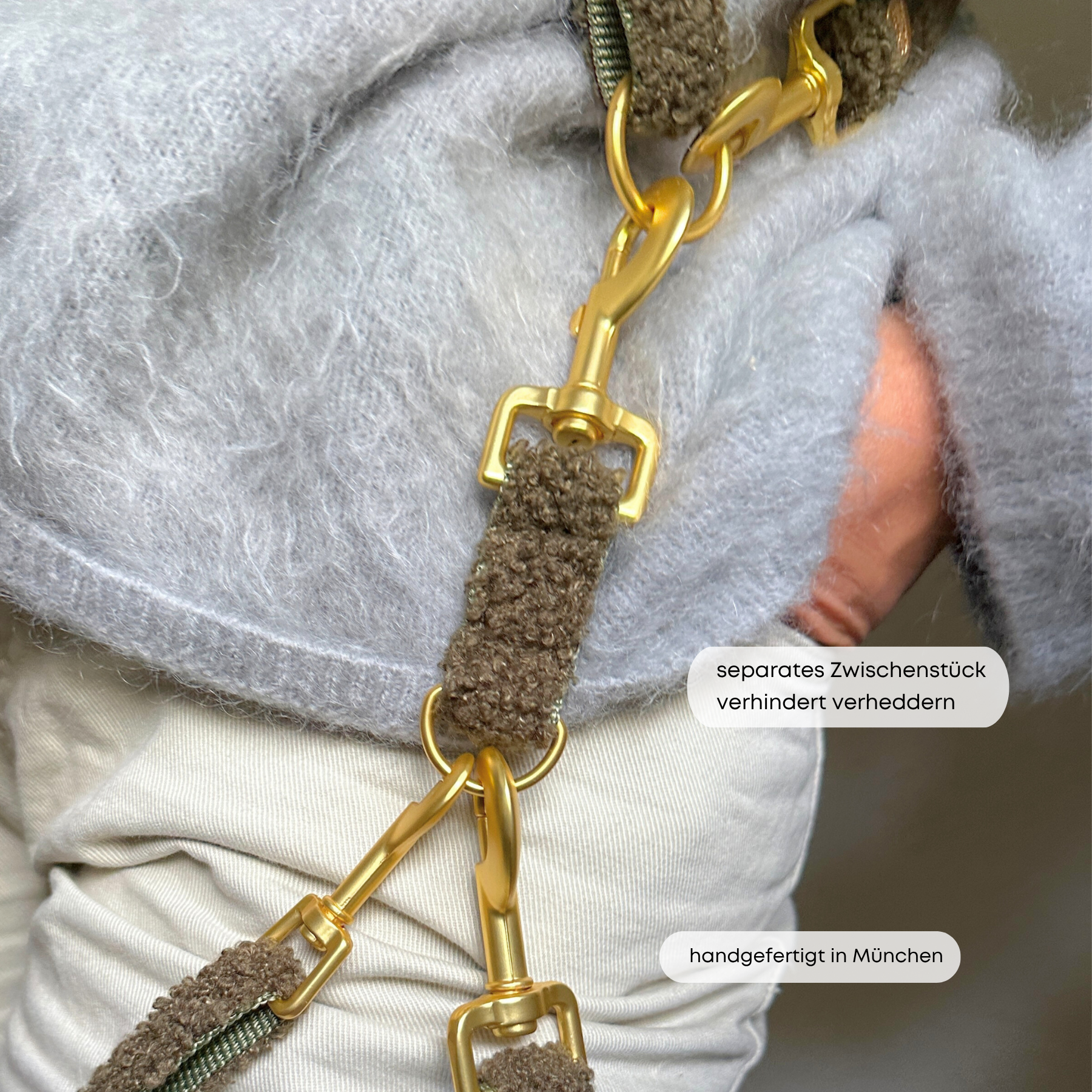 ESSENTIAL additional leash TEDDY tan