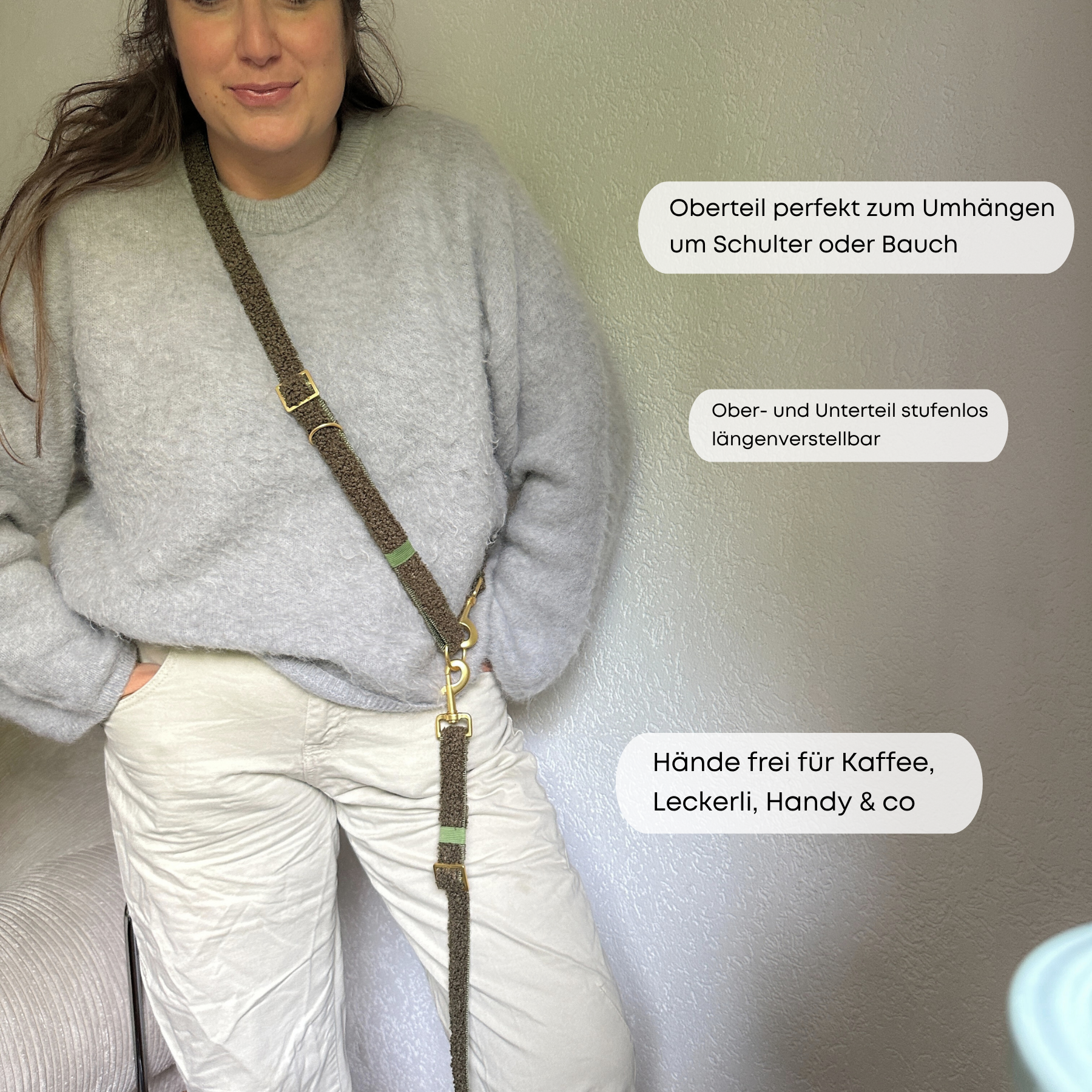 ESSENTIAL Leine TEDDY moss