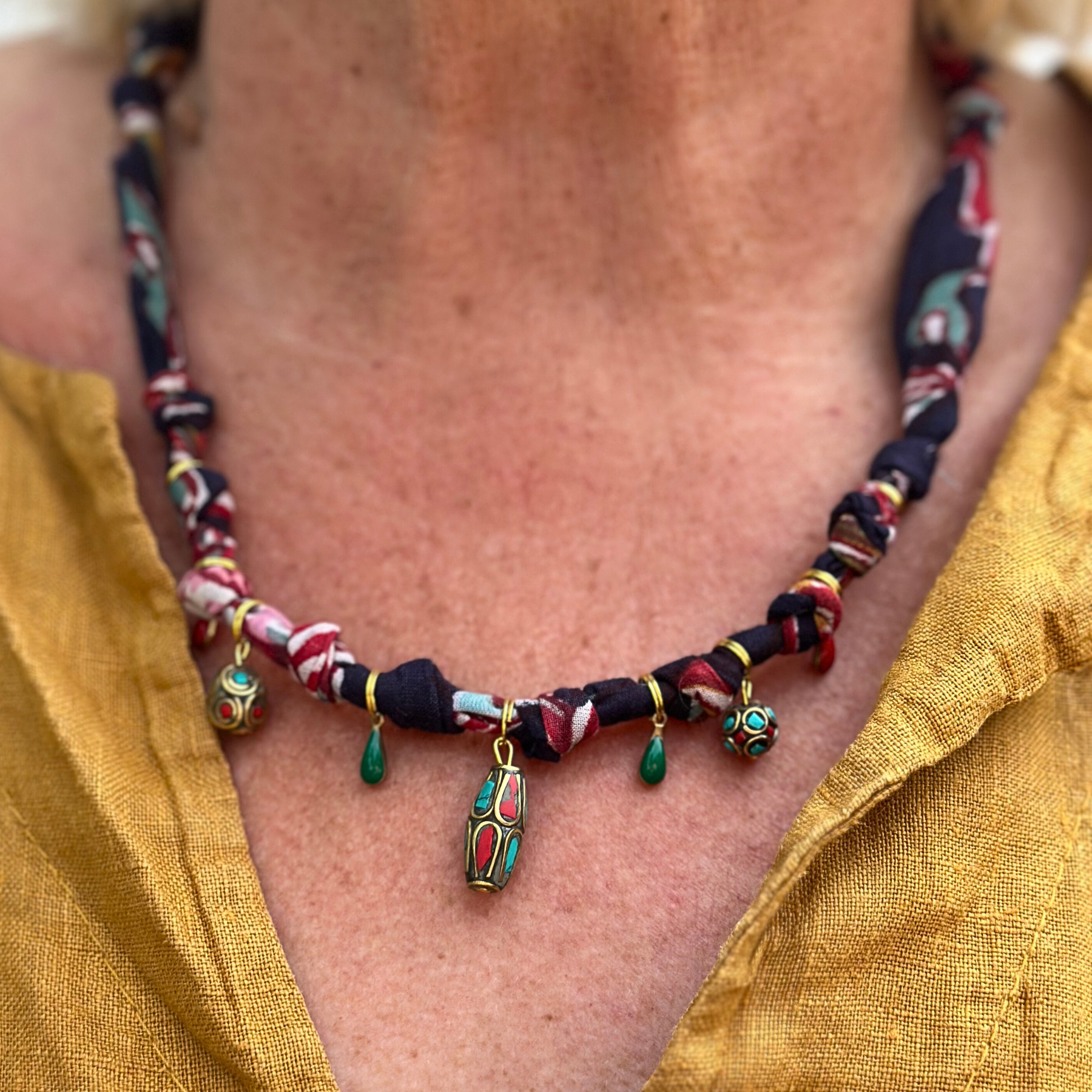 necklace GOA aqua