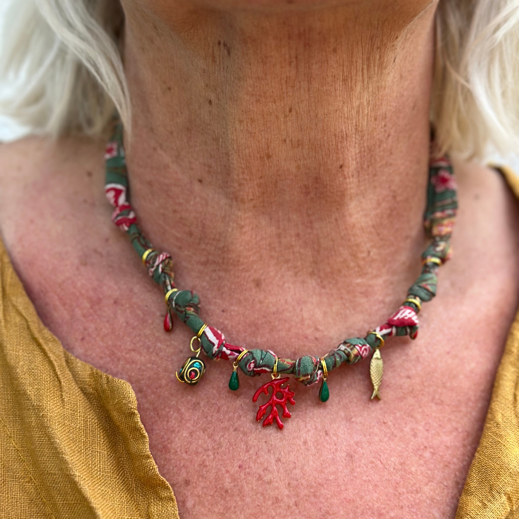 necklace GOA aqua