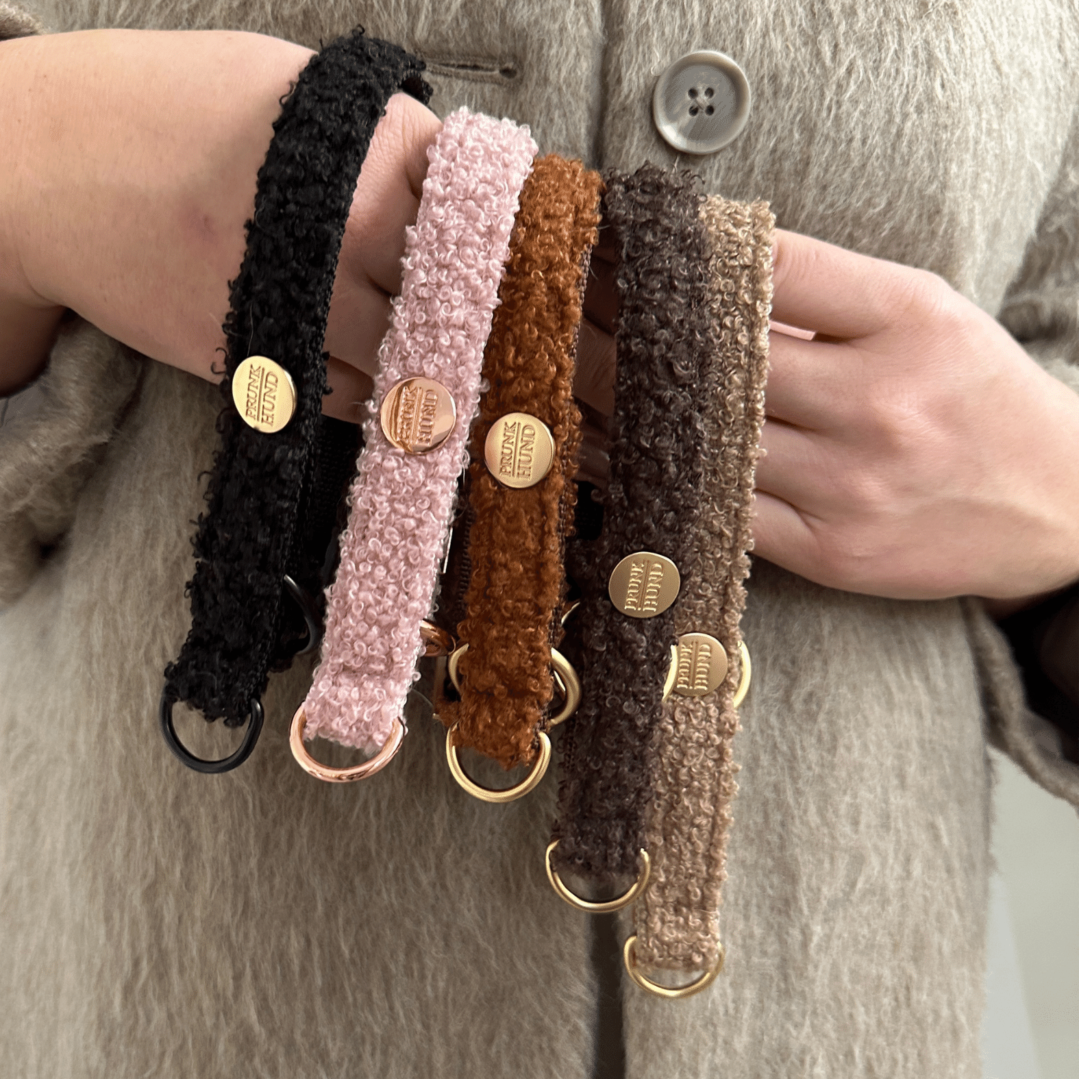 Zugstopp Halsband TEDDY mocca