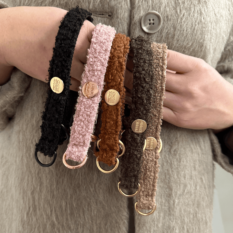 Zugstopp Halsband TEDDY mocca