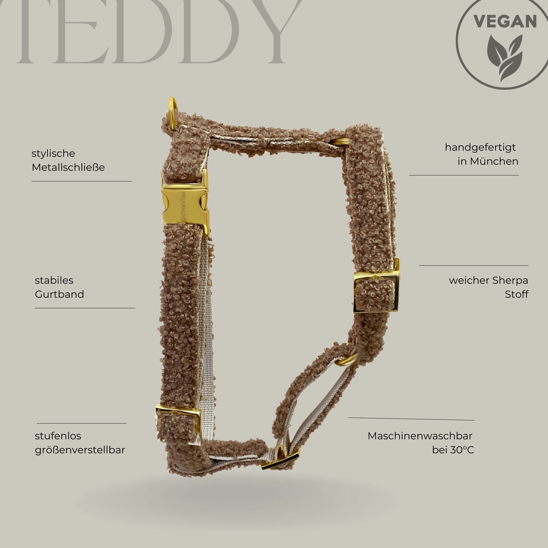 TEDDY tan dog harness