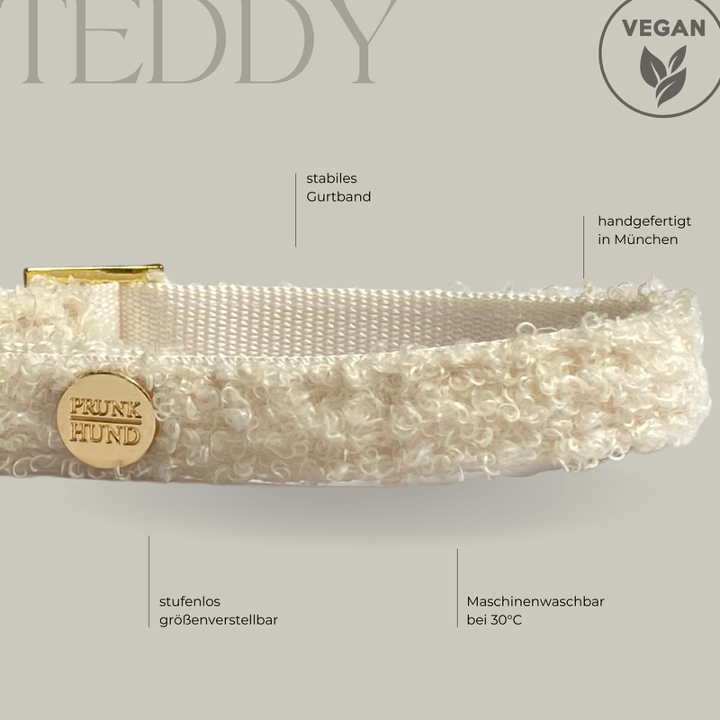 Zugstopp Halsband TEDDY cream