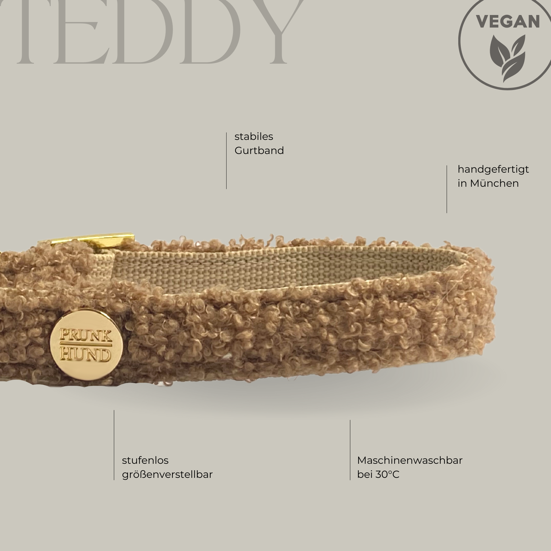 TEDDY tan marginale collar