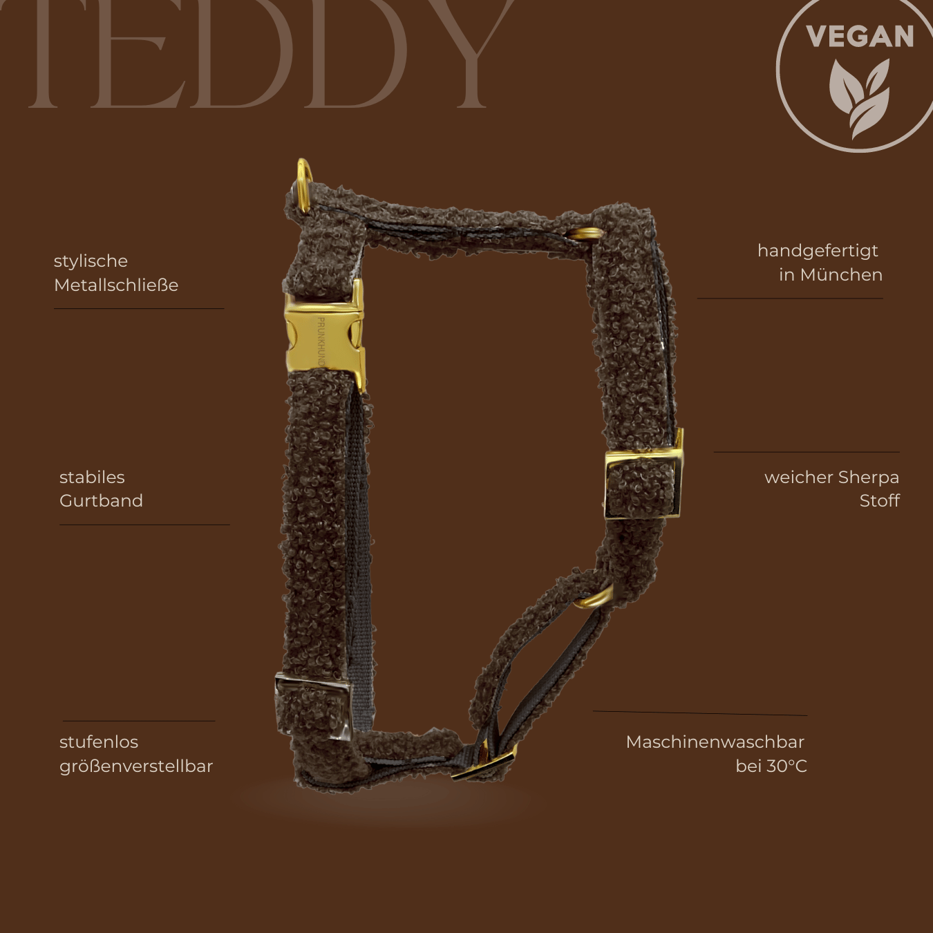 TEDDY mocca dog harness